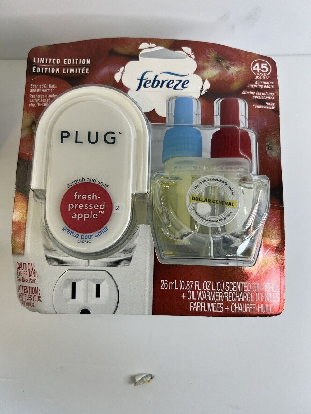 Febreze Fresh Pressed Apple Plug In Oil Warmer & Refill Limited Edition